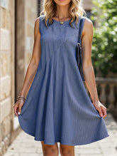 Irregular brushed stripe dress